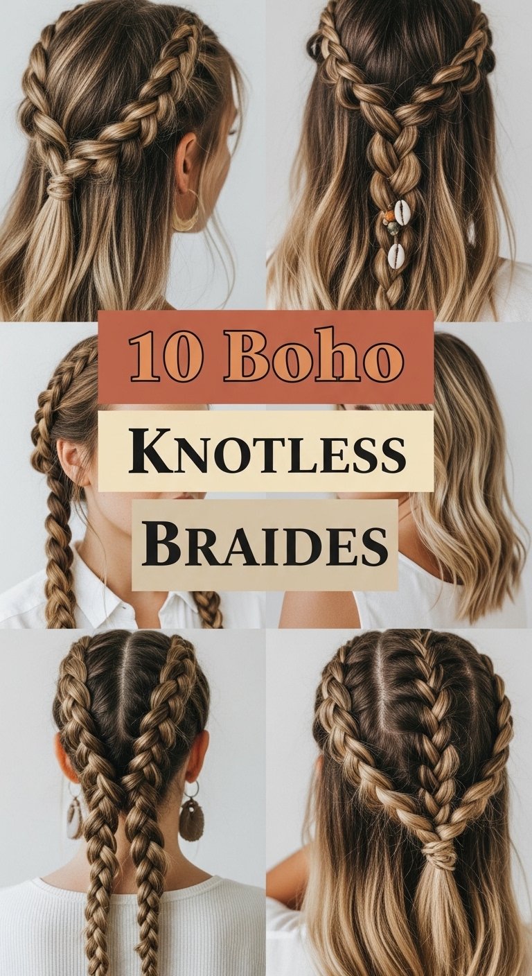 10 Boho Knotless Braids Ideas