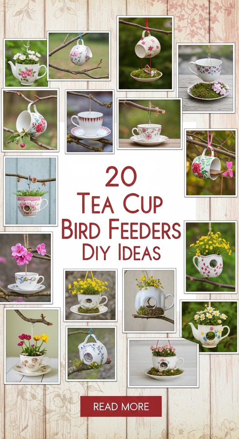 20 Tea Cup Bird Feeders DIY Ideas