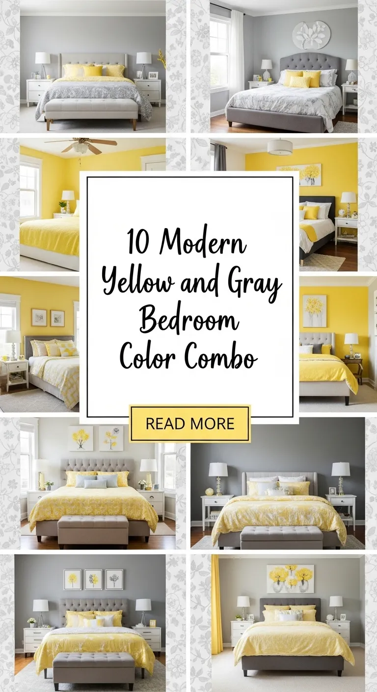10 Modern Yellow and Gray Bedroom Color Combo