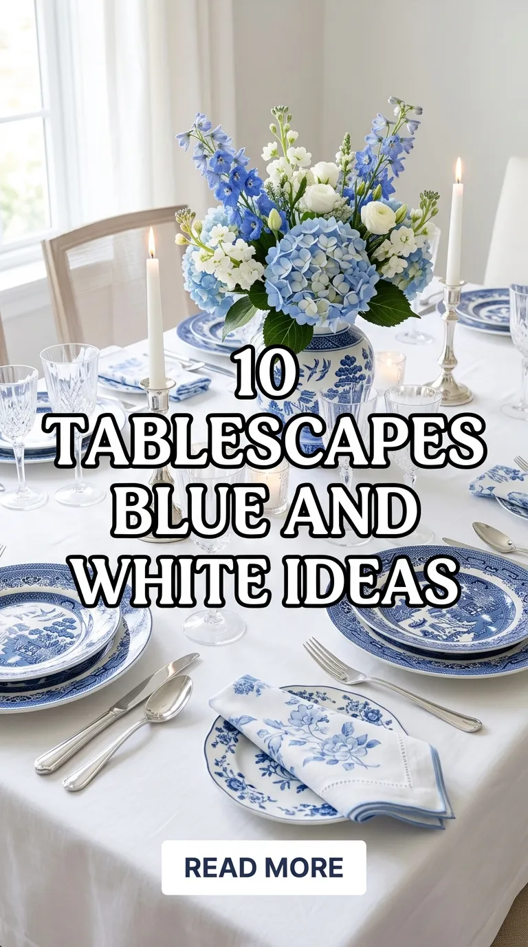 10 Tablescapes Blue And White Ideas