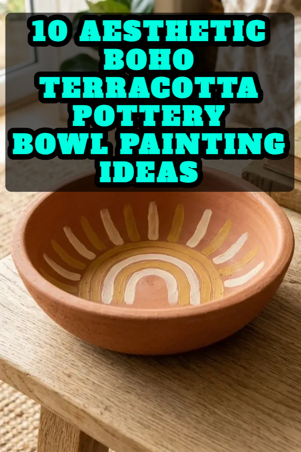 10 Aesthetic Boho & Terracotta Pottery Bowl Painting Ideas
