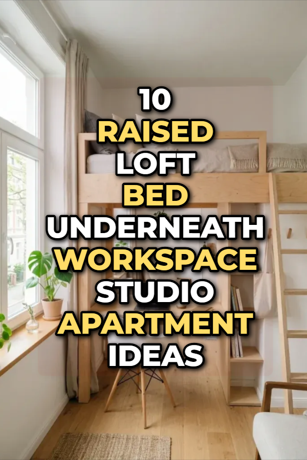 10 Raised Loft Bed Underneath Workspace Studio Apartment Ideas